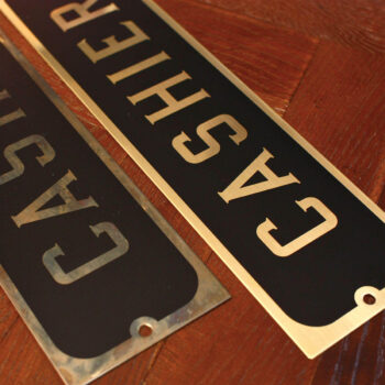 GMP – CASHIER Sign – Brass